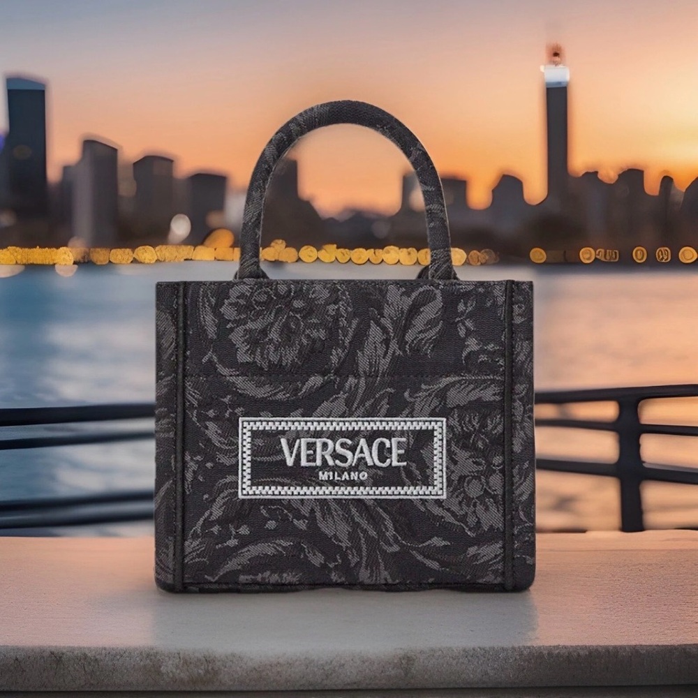 VERSACE Jacquard Barocco Athena Mini Canvas Tote Bag NWT 100% AUTHENTIC